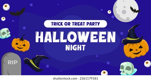 Halloween background with cute vector assets and fun color