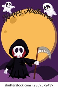 Halloween background design, card design, banner design template.