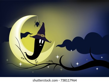 Halloween background design and festival with various night scenes.