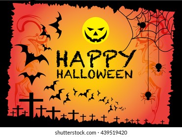 Halloween background design for holiday festival vector illustration.