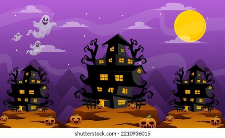 halloween background design landscape illustration