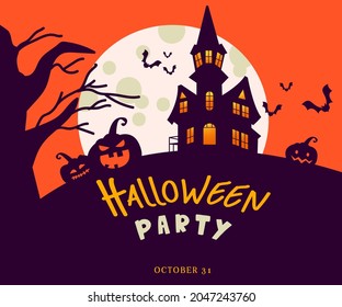 Halloween background design. Scary event in October 31. Trick or treat event illustration.