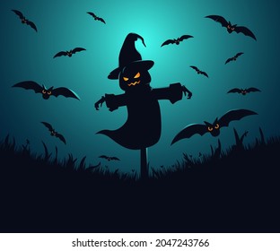 Halloween background design. Scary event in October 31. Trick or treat event illustration.