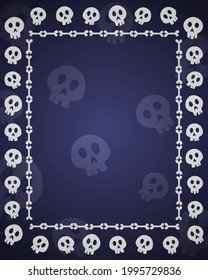 Halloween Hintergrund für Design mit Schädel und Knochen. Vektorgrafik
