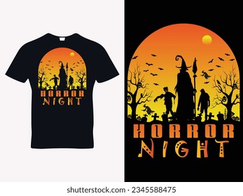 Halloween background design T-Shirt Design Template