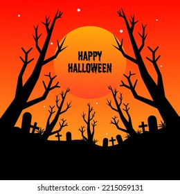 Halloween background design.suitable for social media banner,poster etc