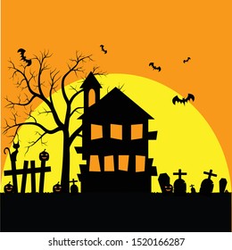 Halloween background with dracula castle 