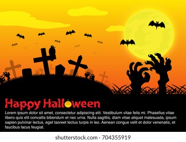 Halloween background. EPS10 Vector. Use for wallpaper, website, banner, template and other design.