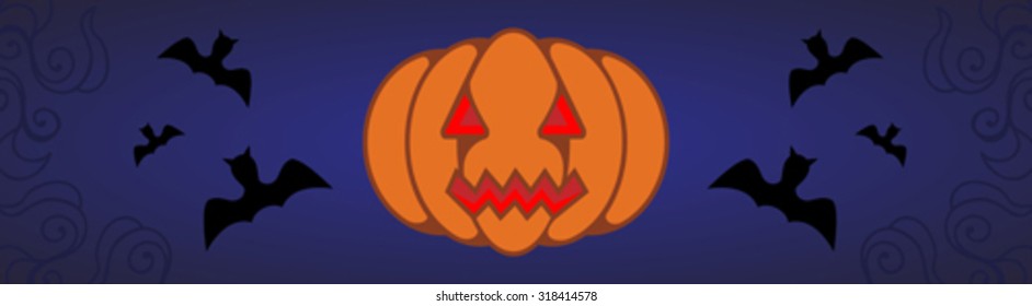 Halloween background with evil pumpkin, eps10
