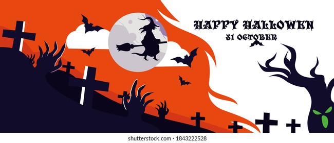 Halloween-Hintergrund in flachem Design