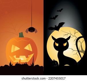 Halloween background in flat design