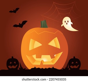 Halloween-Hintergrund in flachem Design