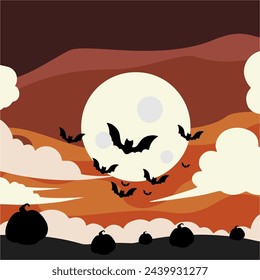 Halloween background in flat design