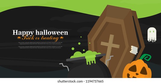 Halloween background flat design vector