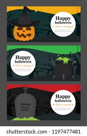 Halloween background flat design vector