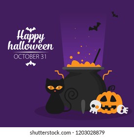 Halloween background flat design vector