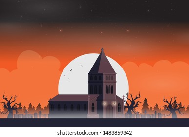 Halloween background flat design vector