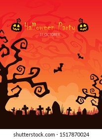 Halloween background flat design vector