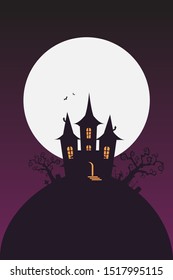 Halloween background flat design vector