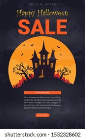 Halloween background flat design vector