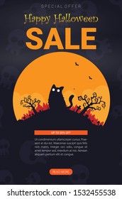 Halloween background flat design vector