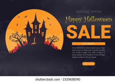 Halloween background flat design vector