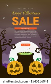 Halloween background flat design vector