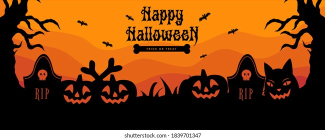 Halloween background flat design vector