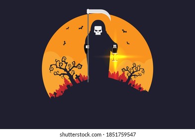 Halloween background flat design vector