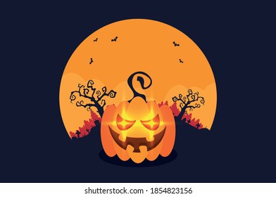Halloween background flat design vector