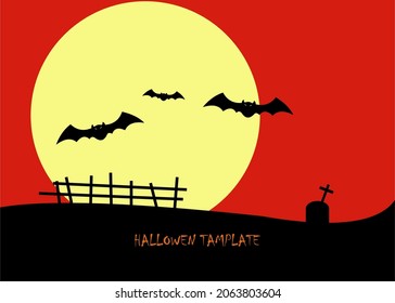 Halloween background flat design vector image