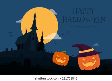 Halloween background flat design vector
