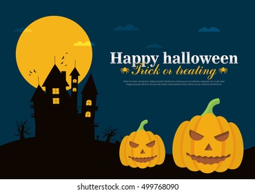 Halloween background flat design vector