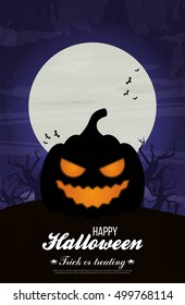 Halloween background flat design vector