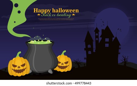Halloween background flat design vector