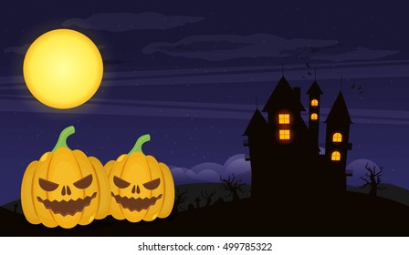 Halloween background flat design vector