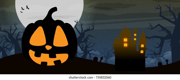 Halloween background flat design vector
