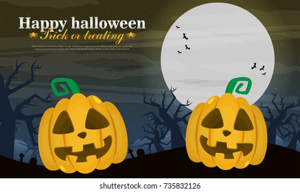 Halloween background flat design vector