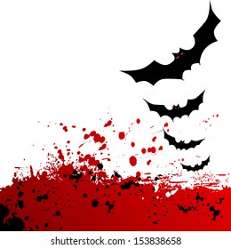 Halloween background. Flying bats.