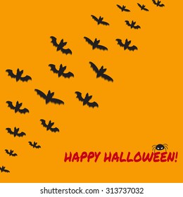 Halloween background with flying bats