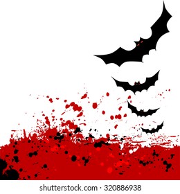 Halloween background. Flying bats.