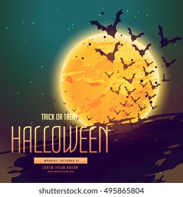 halloween background with flying bats