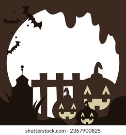 halloween background frame border with empty space for photos	