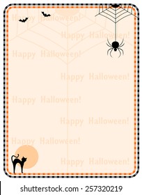 Halloween background / frame with happy Halloween text and Halloween themed cliparts 