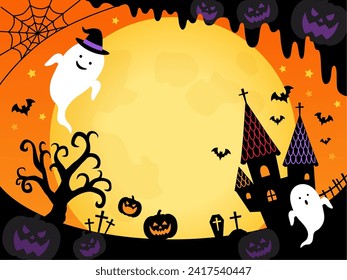Halloween background frame image vector illustration