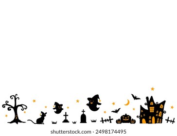 Halloween background frame, Halloween silhouette design