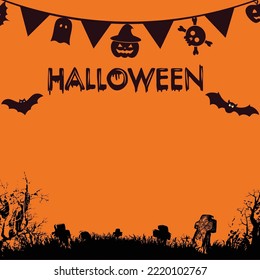 halloween background free space vector. you can input any word 