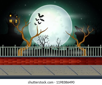 Halloween background with full moon background