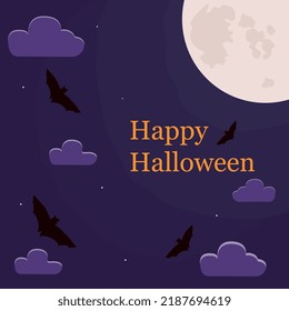 Halloween-Hintergrund mit Vollmond und Fledermäusen