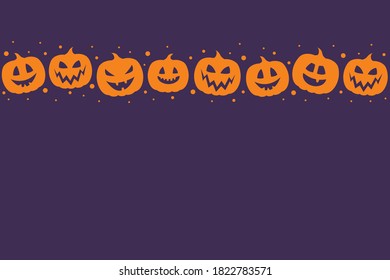 Halloween background with funny pumpkin lanterns. Vector